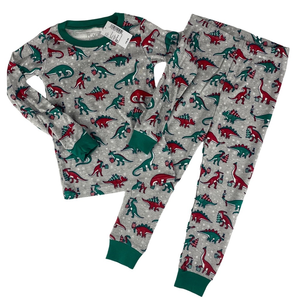 NWT Children's Place Christmas Dinosaur Pajama Set - Size 2T